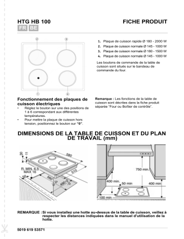 Mode d'emploi | Whirlpool HTG HB100 IX Manuel utilisateur | Fixfr