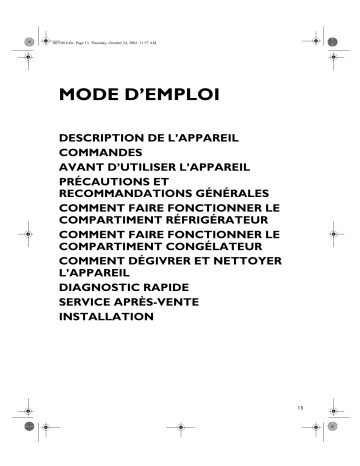 EK 160/1-LH | EK 160/1 | EK 130-LH | EK 160-LH | Mode d'emploi | Whirlpool EK 130 Manuel utilisateur | Fixfr