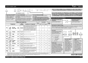 ADG 8774 IX | ADG 8774 NB | Mode d'emploi | Whirlpool ADG 8774 WH Manuel utilisateur | Fixfr