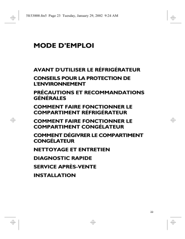 600.150.70 CFS 609 W | CBSE 3750 | CBAE 324/M | CBAE 375R/M | CBAE 374/M | CBAE 375/M | Mode d'emploi | Whirlpool CFS 609 W Manuel utilisateur | Fixfr