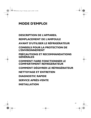 Mode d'emploi | Whirlpool PL46 Manuel utilisateur | Fixfr