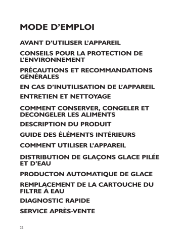 20RW-D3 A+ SF | 20RU-D3 600 | 20RI-D3 A+ SF | 20RB-D3 A+ SF | 20RU-D3 A+ SF | Mode d'emploi | Whirlpool 20RI-D3 SF Manuel utilisateur | Fixfr