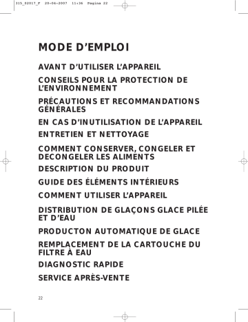 Mode d'emploi | Whirlpool US 20RU Manuel utilisateur | Fixfr