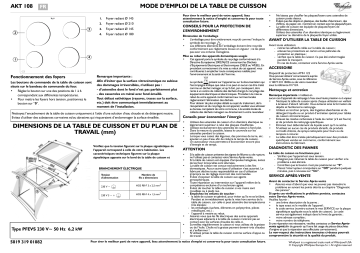 AKT 108/IX | AKT 108/NB | Mode d'emploi | Whirlpool AKT 108/NE Manuel utilisateur | Fixfr