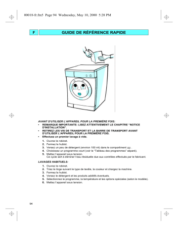 AWV 618 | AWV 513/IG | AWV 513/2 | AWV403/IG | Mode d'emploi | Whirlpool AWV 403/2 Manuel utilisateur | Fixfr