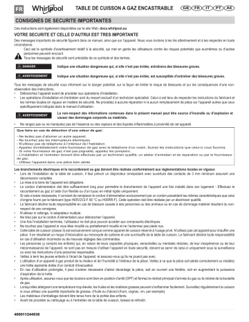 Mode d'emploi | Whirlpool GOW 6423/NB Manuel utilisateur | Fixfr