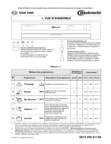 Mode d'emploi | Whirlpool GSIK 5000 IN Manuel utilisateur | Fixfr