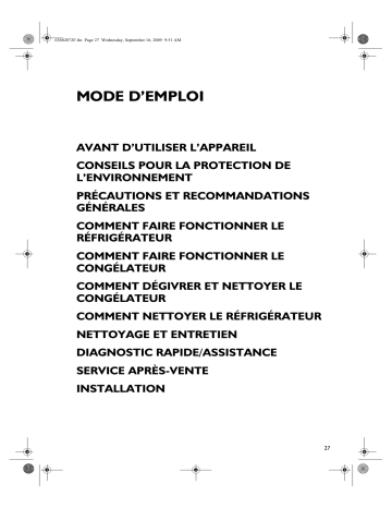 Mode d'emploi | Whirlpool DPA 33 Manuel utilisateur | Fixfr