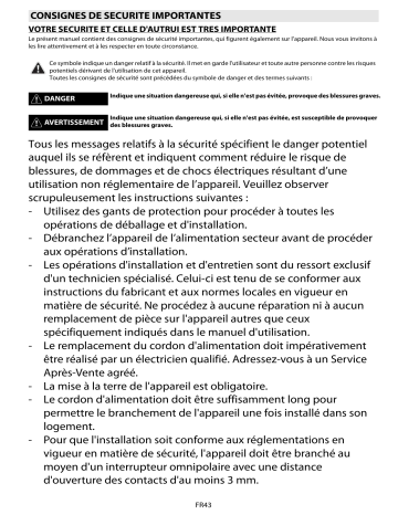 Mode d'emploi | Whirlpool BLCE 7203 PT Manuel utilisateur | Fixfr