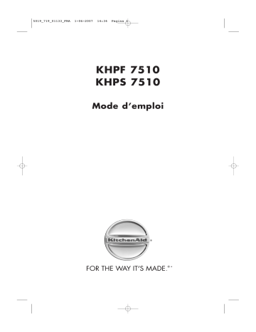 KHPF 7510/I | Mode d'emploi | Whirlpool KHPS 7510/I Manuel utilisateur | Fixfr