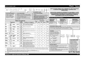 Mode d'emploi | Whirlpool ADG 6240/1 FD Manuel utilisateur | Fixfr