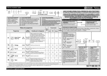 Mode d'emploi | Bauknecht GSX  5961 Manuel utilisateur | Fixfr