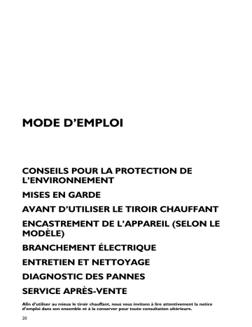 DWK 724 IN | Mode d'emploi | Whirlpool DWK 524 IN Manuel utilisateur | Fixfr