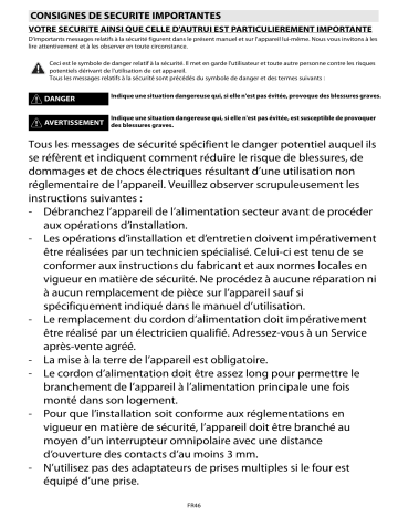 Mode d'emploi | Whirlpool BLVMS 8100 PT Manuel utilisateur | Fixfr