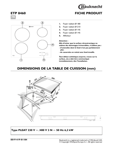 Mode d'emploi | Whirlpool ETP 8460/IN Manuel utilisateur | Fixfr