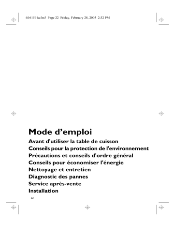 Mode d'emploi | Whirlpool TGV 3402-1 IN Manuel utilisateur | Fixfr