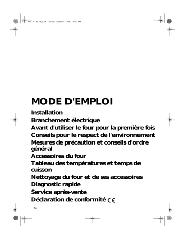 Mode d'emploi | Whirlpool ESN 4483/C WS Manuel utilisateur | Fixfr