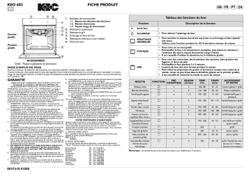 Mode d'emploi | Whirlpool KEO 603 IX Manuel utilisateur | Fixfr