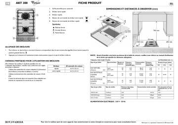 AKT 300/WH | AKT 300/TF | Mode d'emploi | Whirlpool AKT 300/IX Manuel utilisateur | Fixfr