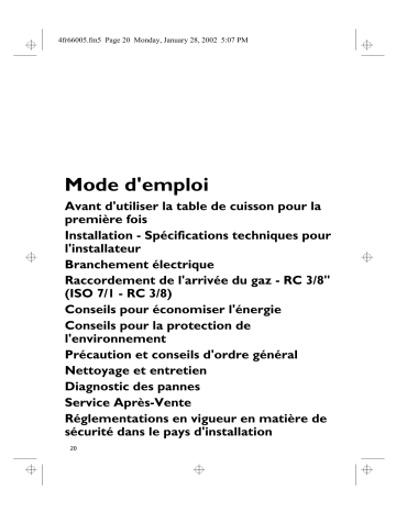 Mode d'emploi | Whirlpool TGW 5500 SW Manuel utilisateur | Fixfr