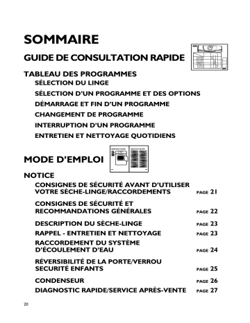 Mode d'emploi | Whirlpool PROLINE CDP630M Manuel utilisateur | Fixfr