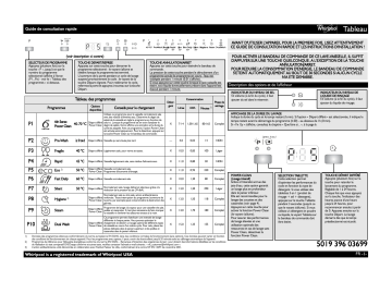 ADP 8773 A++ PC 6S IX | Mode d'emploi | Whirlpool ADP 8773 A++ PC 6S WH Manuel utilisateur | Fixfr