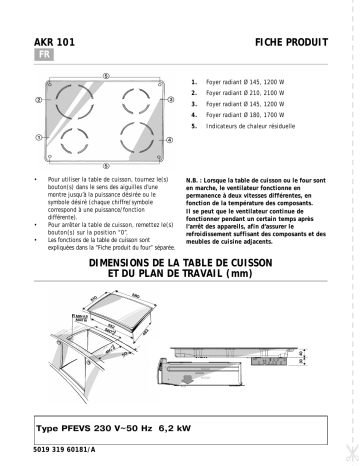 AKR 101/WH | AKR 101/IX | Mode d'emploi | Whirlpool AKR 101/NB Manuel utilisateur | Fixfr