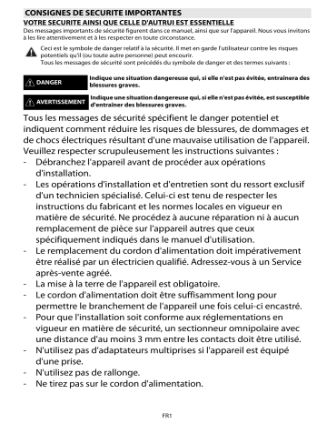 Mode d'emploi | Whirlpool AKZ 290/IX Manuel utilisateur | Fixfr