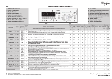 Mode d'emploi | Whirlpool AWE 9955GG Manuel utilisateur | Fixfr