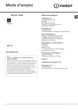 Indesit IDV 75 (FR) Manuel utilisateur
