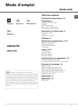 Indesit AQC9 4F5 T/Z1 (EU) Manuel utilisateur