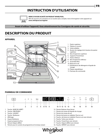 Mode d'emploi | Whirlpool WIP 4O32 PF E Manuel utilisateur | Fixfr