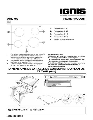 Mode d'emploi | Whirlpool AKL 702 IX Manuel utilisateur | Fixfr