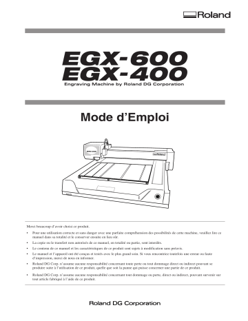 Roland EGX-600 Engraver User Manual | Fixfr