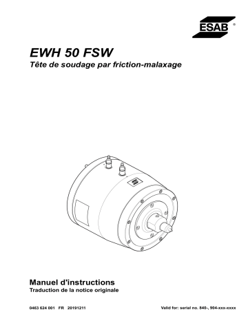 ESAB EWH 50 FSW Manuel utilisateur | Fixfr