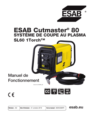 ESAB ESAB Cutmaster 80 Plasma Cutting System Manuel utilisateur | Fixfr