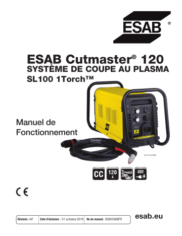 ESAB ESAB Cutmaster 120 Plasma Cutting System Manuel utilisateur | Fixfr