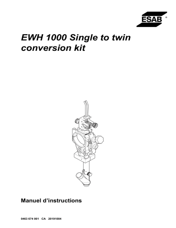 ESAB EWH 1000 Single to twin conversion kit Manuel utilisateur | Fixfr
