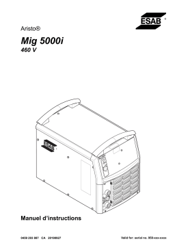 ESAB Mig 5000i Manuel utilisateur