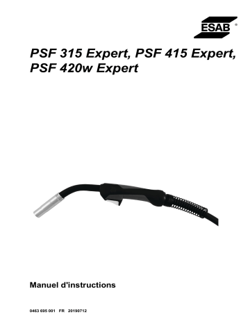 PSF 315 Expert | PSF 420w Expert | ESAB PSF 415 Expert Manuel utilisateur | Fixfr