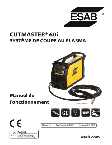ESAB ESAB Cutmaster 60i Plasma Cutting System Manuel utilisateur | Fixfr