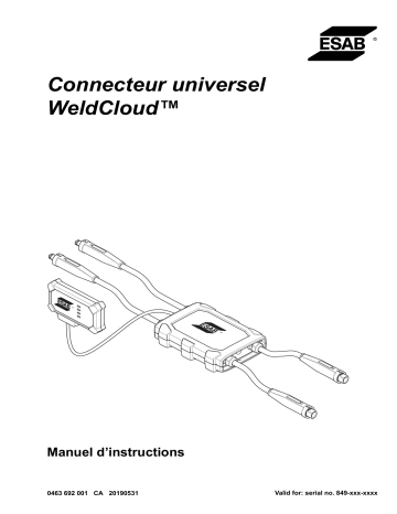 ESAB WeldCloud™ Universal Connector Manuel utilisateur | Fixfr