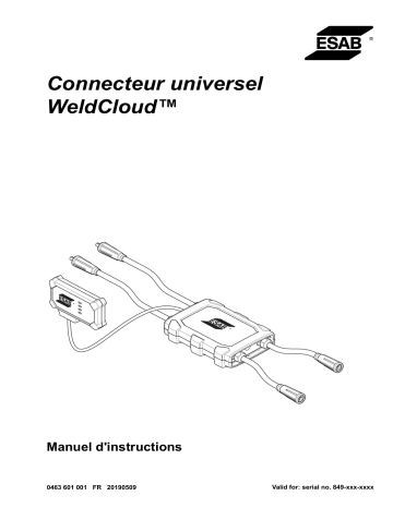 ESAB WeldCloud™ Universal Connector Manuel utilisateur | Fixfr