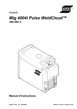 ESAB Mig 4004i Pulse WeldCloud™ Manuel utilisateur