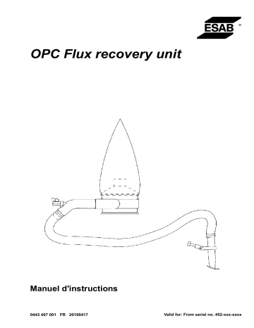 ESAB OPC Flux recovery unit Manuel utilisateur | Fixfr