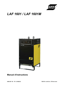 ESAB LAF 1601 / LAF 1601M Manuel utilisateur