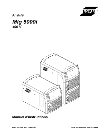 ESAB Mig 5000i Manuel utilisateur | Fixfr