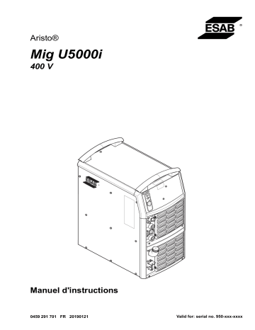 ESAB Mig U5000i Manuel utilisateur | Fixfr