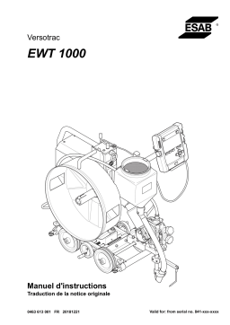 ESAB EWT 1000 Manuel utilisateur