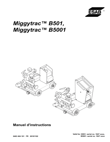 Miggytrac™ B501 | ESAB Miggytrac™ B5001 Manuel utilisateur | Fixfr
